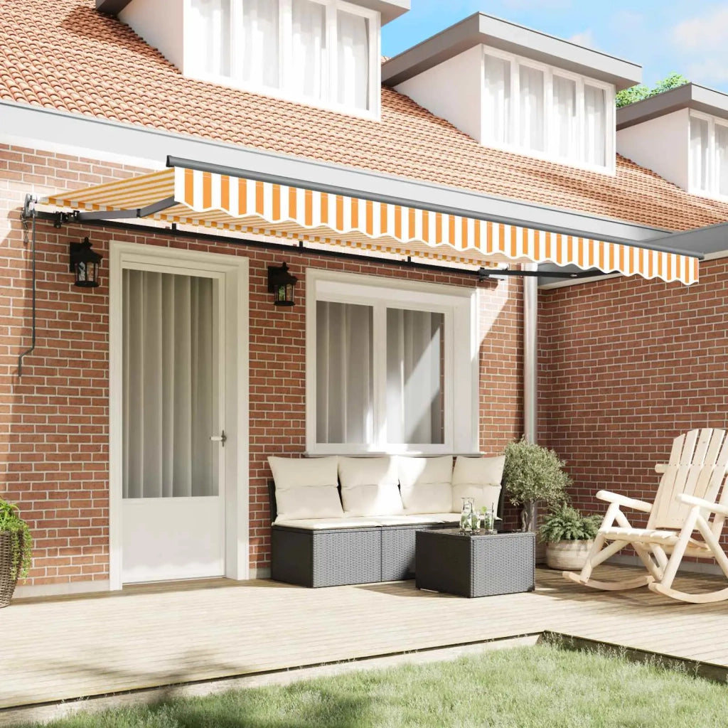 Tenda retrattile-Tenda parasole per balcone Giallo 350 x 200 cm Tessuto 806982