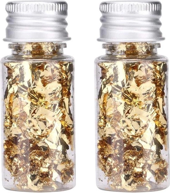 Velline di Glitter in Oro da Cucina 2g Fili d'Oro Edibili per Decorazione di Cibi e Dolci
