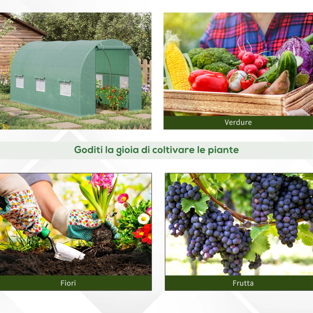 Serra Tunnel da Giardino - Xylo - 4.45x2x2m PE Verde