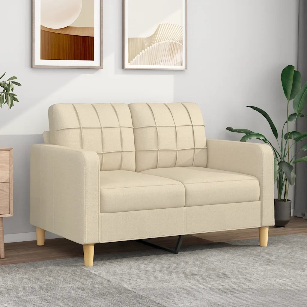 Divano a 2 Posti-Sofa 2 Posti Crema 120 cm in Tessuto 103627