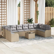 Set Divano da Giardino Beige polyrattan