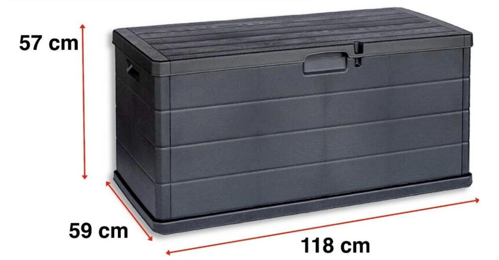 MAURY'S BAULE CASSAPANCA ANTRACITE HARDWOOD 340 LT DA ESTERNO IN RESINA 118X59XH57 CM