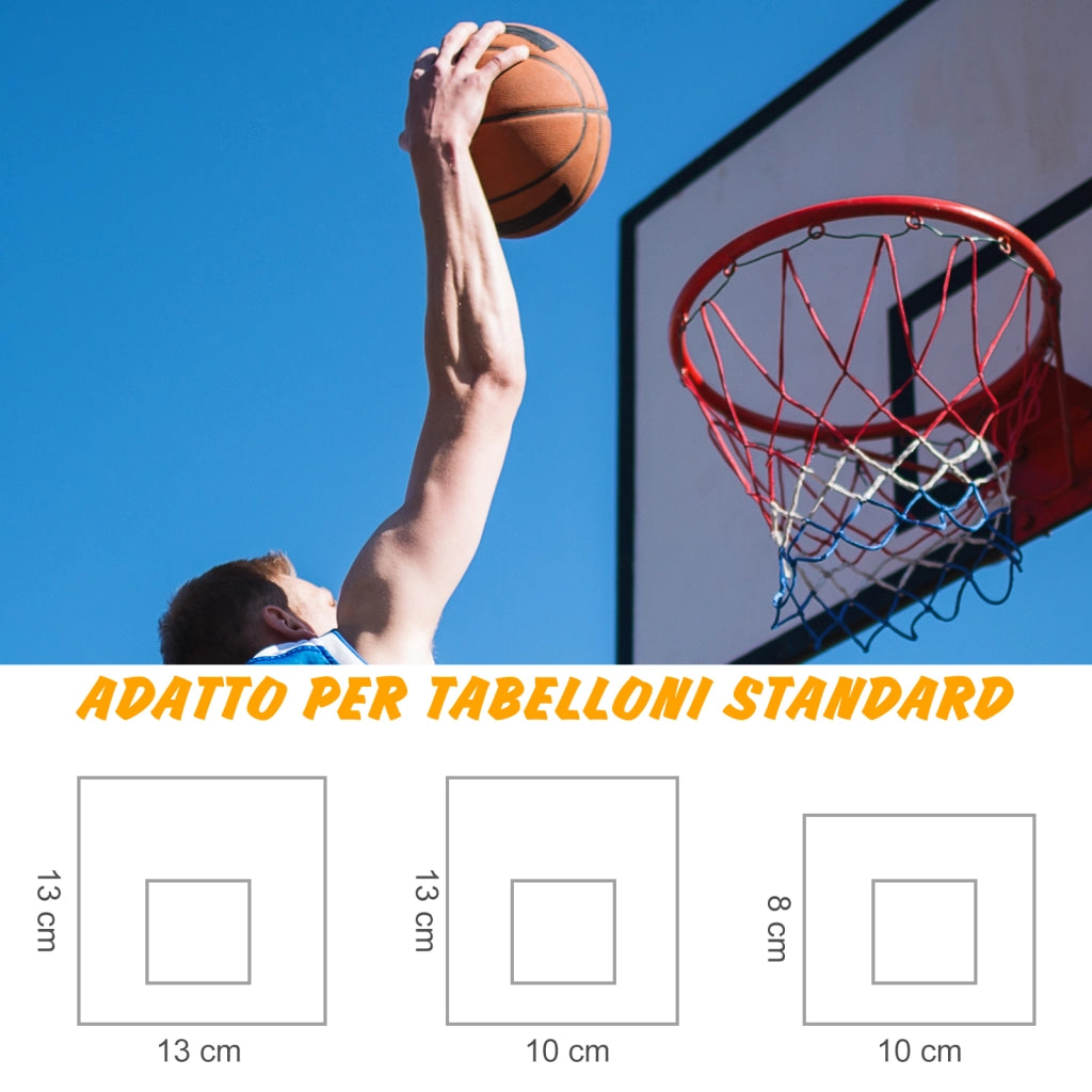 EasyComfort Canestro Basket da Muro in Ferro con Rete in Nylon per Esterno e Interno, Φ46cm