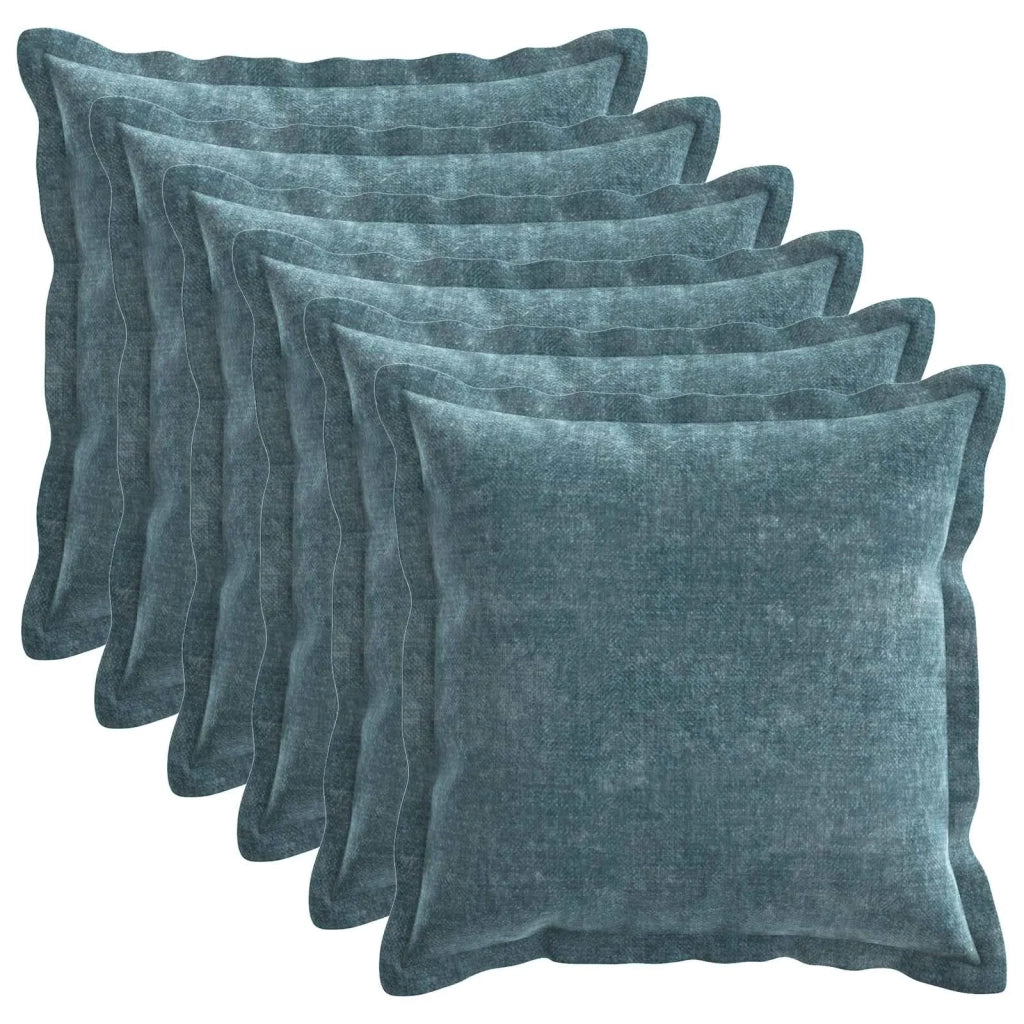 Federa 6 pz HOUTEN Blu 45 x 45 cm Tessuto Chenille 918692