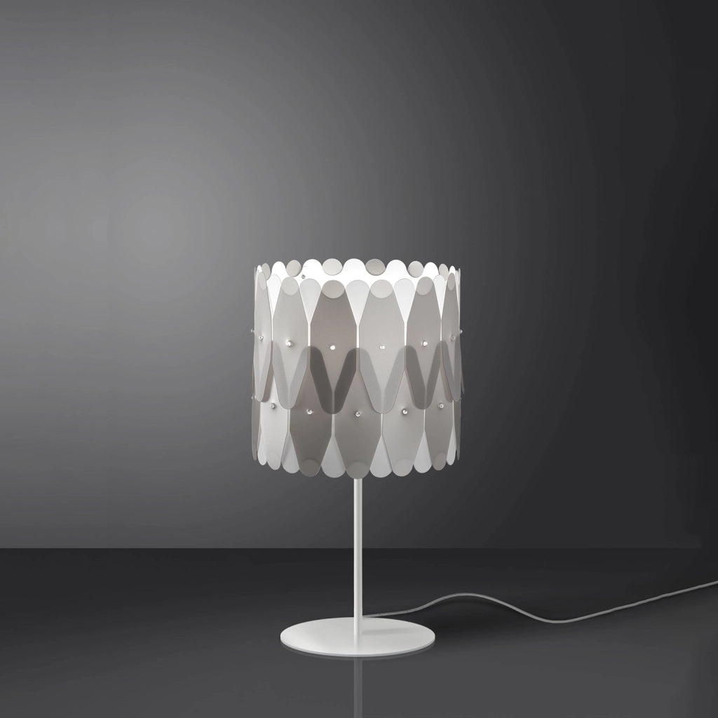 Lampada Da Scrivania Moderna Amanda Polilux ® Argento E Metallo 1 Luce E27