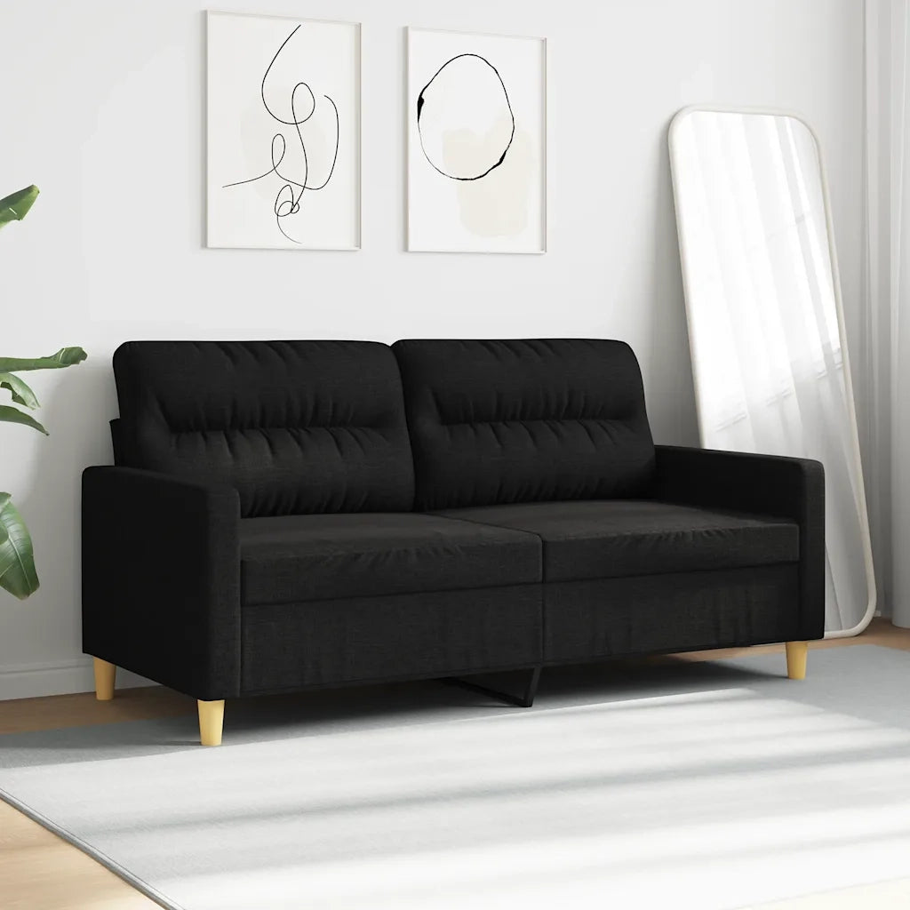 Divano a 2 Posti Nero 120 cm in Tessuto 359239