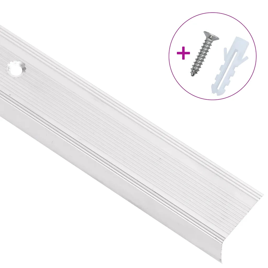 Profili a L per Gradini 5 pz in Alluminio 100 cm Argento 146754