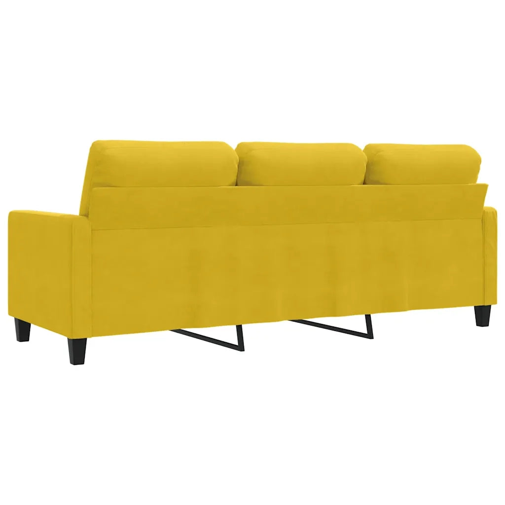 Divano a 3 Posti-Sofa 3 Posti Giallo 180 cm in Velluto 728082