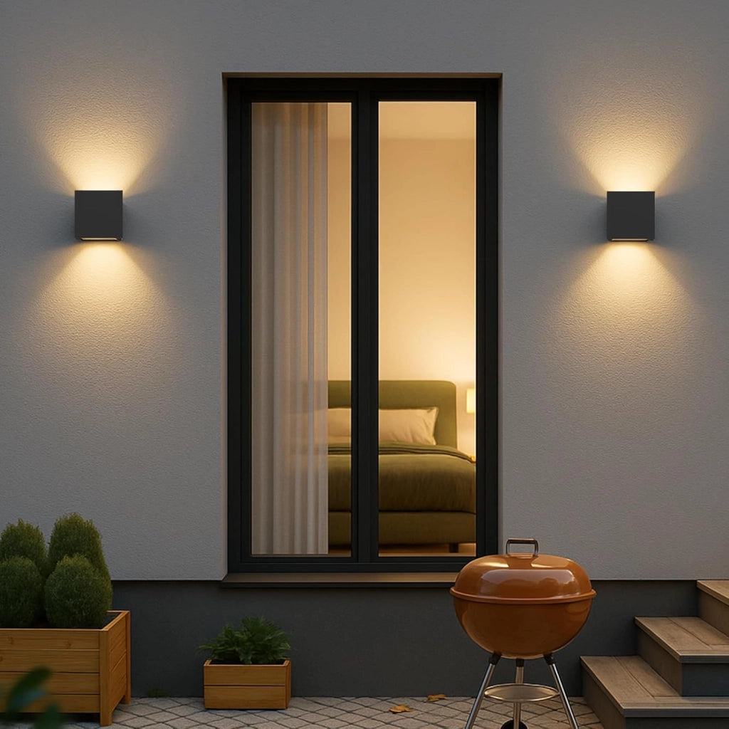 ZMH 4 Appliques LED da Muro Est Int Nere Up Down IP65 per Casa Scale