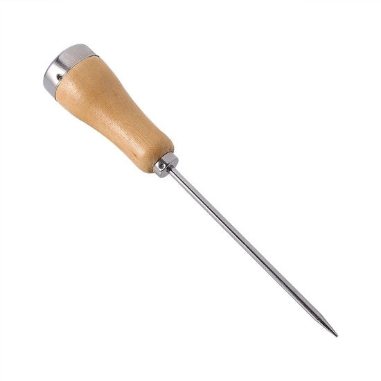Ijspik 8,5 Pollici - Ijspaster in Acciaio Inossidabile - Manico in Legno Antiscivolo - Progettazione Ergonomica - Ideale per le IJscarvings - Cono di Acciaio - Ijspick