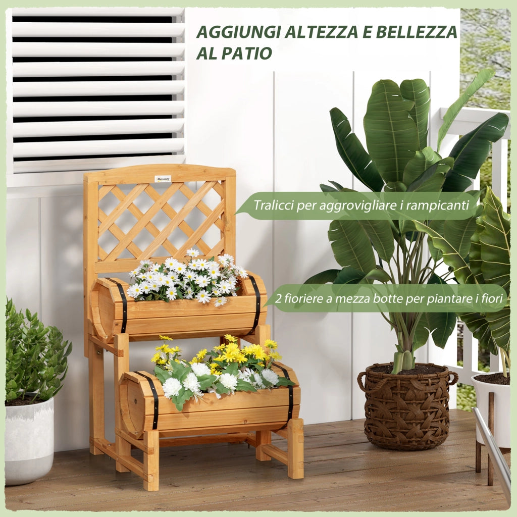Fioriera Verticale da Giardino ¨C Xylo ¨C Legno Abete 45x45x180cm