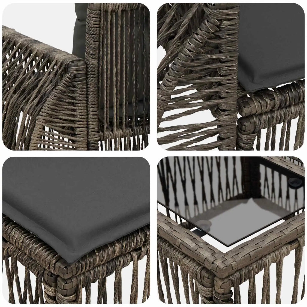Set Divano da Giardino 10 pz Grigio e Grigio Scuro polyrattan 3435461