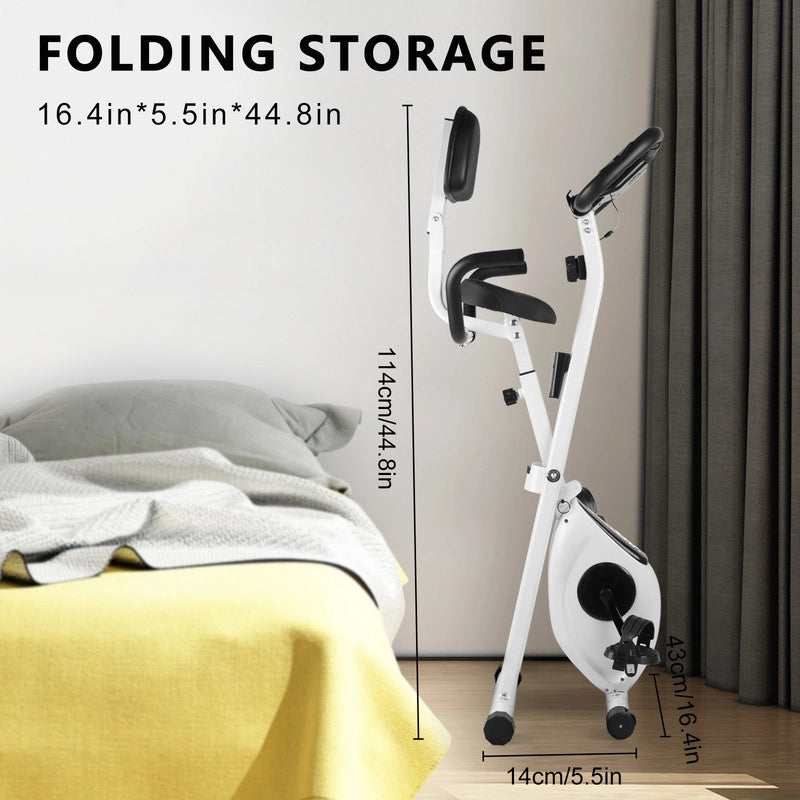 Cyclette pieghevole , resistenza magnetica a 8 livelli, sedile regolabile, con volano magnetico da 2,5 kg, silenziosa e liscia