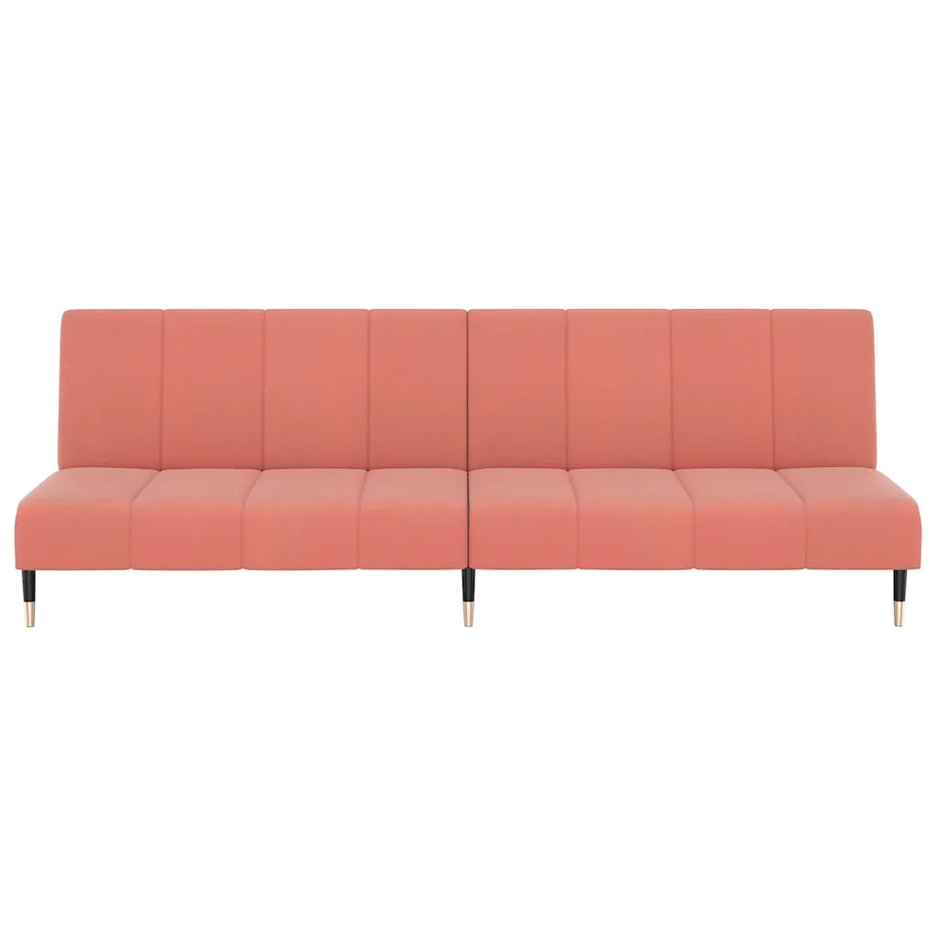 Divano Letto a 2 Posti Rosa in Velluto 375878