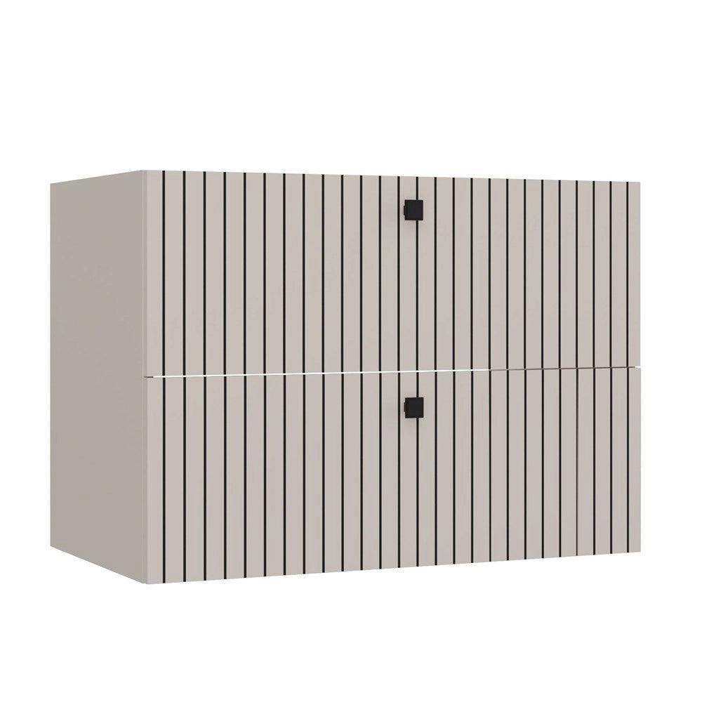 Mobile sottolavabo TIGO 80 2s cashmere 2 cassetti scanalato frontale sospeso
