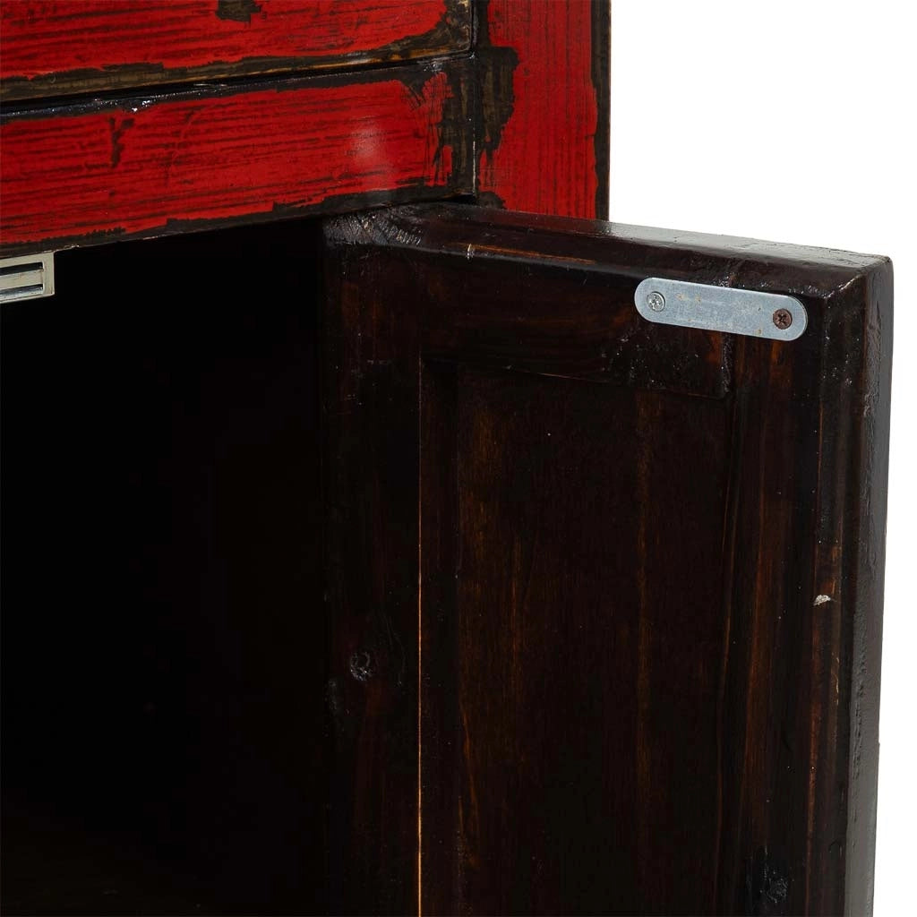 Mobile da ingresso in legno rosso 46x38x86h cm