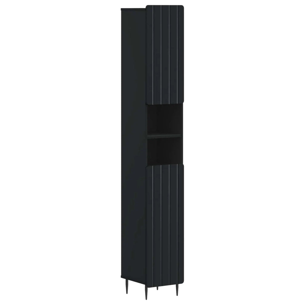 Set di Mobili da Bagno da 4 Pezzi ZWOLLE Nero 3417919