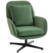 Poltrona Girevole con Cuscino ¨C Xylo ¨C Tessuto Velluto Verde
