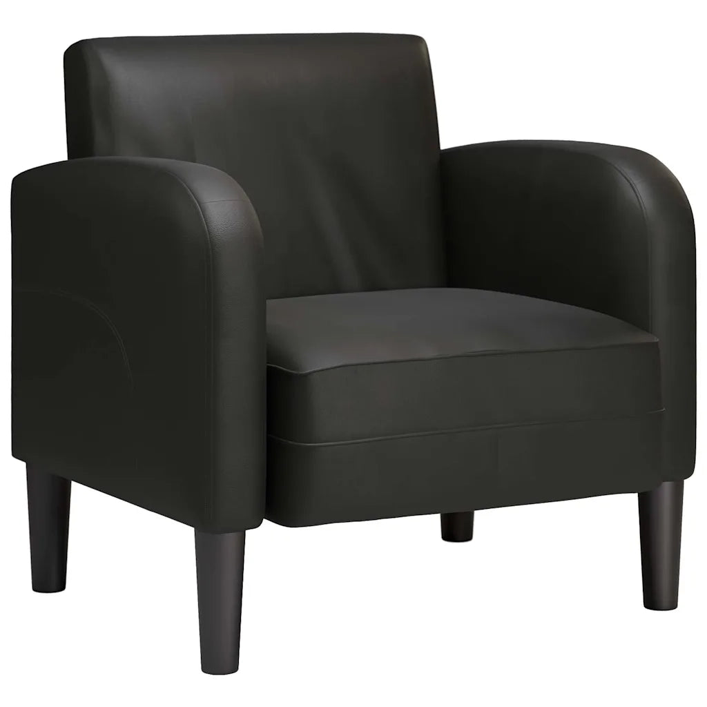 Divano Poltrona | Sedia con Braccioli Nero 54 cm in Similpelle