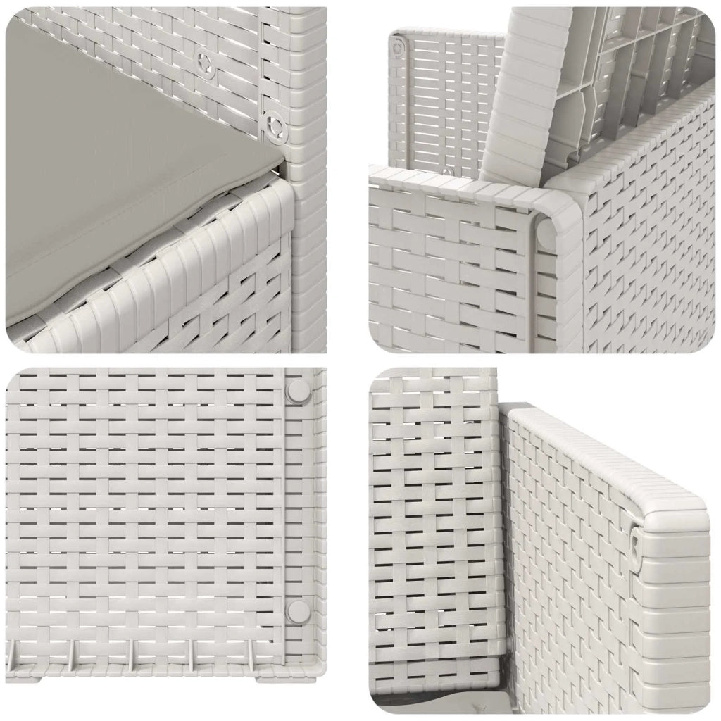 Sedie da pranzo da giardino 2 pcs Bianco e Grigio Chiaro PP 8000001