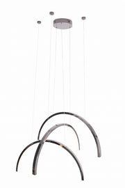 Lampada sospesa Trio 3 luci cromata scura LED 63W Maxlight