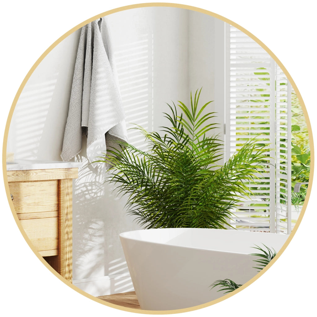 Specchio Bagno Rotondo con Cornice Oro ¨C zephmum ¨C 70x70 cm