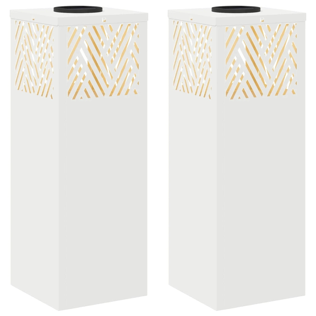 Faro LED solare per sentieri 2 pcs Bianco 879724