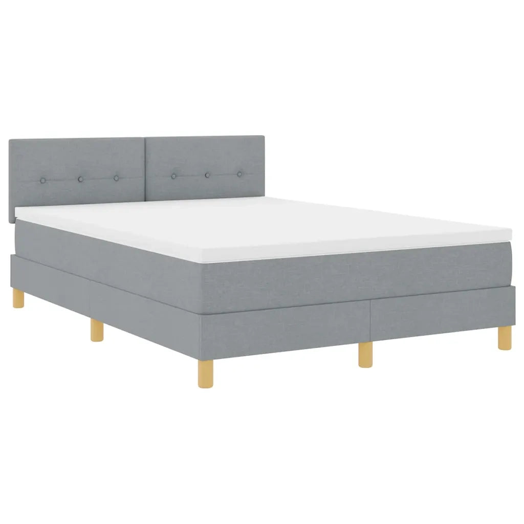 Letto a molle con cuscino Grigio chiaro 140 x 190 cm Tessuto 3338916