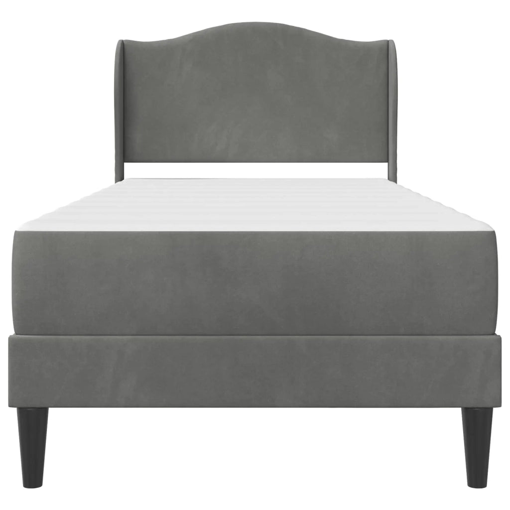 Struttura del letto-Giroletto Grigio Scuro 100 x 200 cm Velluto 613163