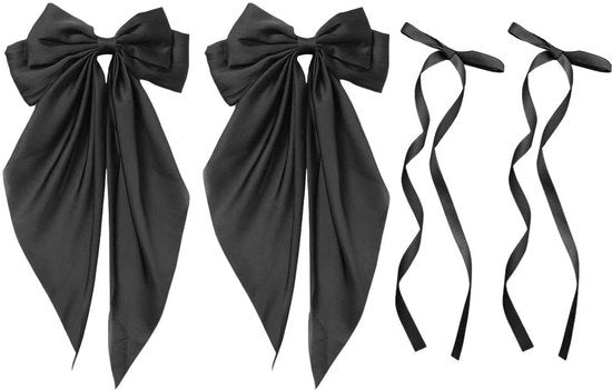 Accessori per capelli 2 pezzi - Decorazione per capelli - Materiale morbido - Dimensioni 15 x 30 cm - Nero