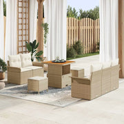 Set Divano da Giardino con cuscino 8 pcs Beige polyrattan 3362076