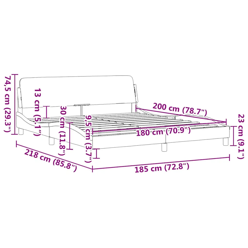 Struttura letto Dover Nera 180x200 cm in Velluto 373338