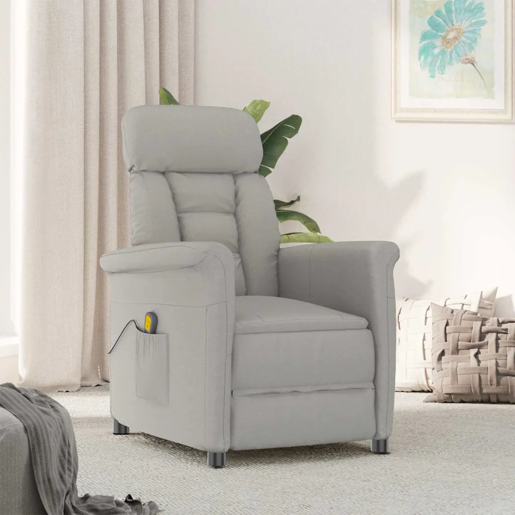 Poltrona | Sedia da massaggio Grigio chiaro 96.5 x 70.5 x 95 cm Microfibra