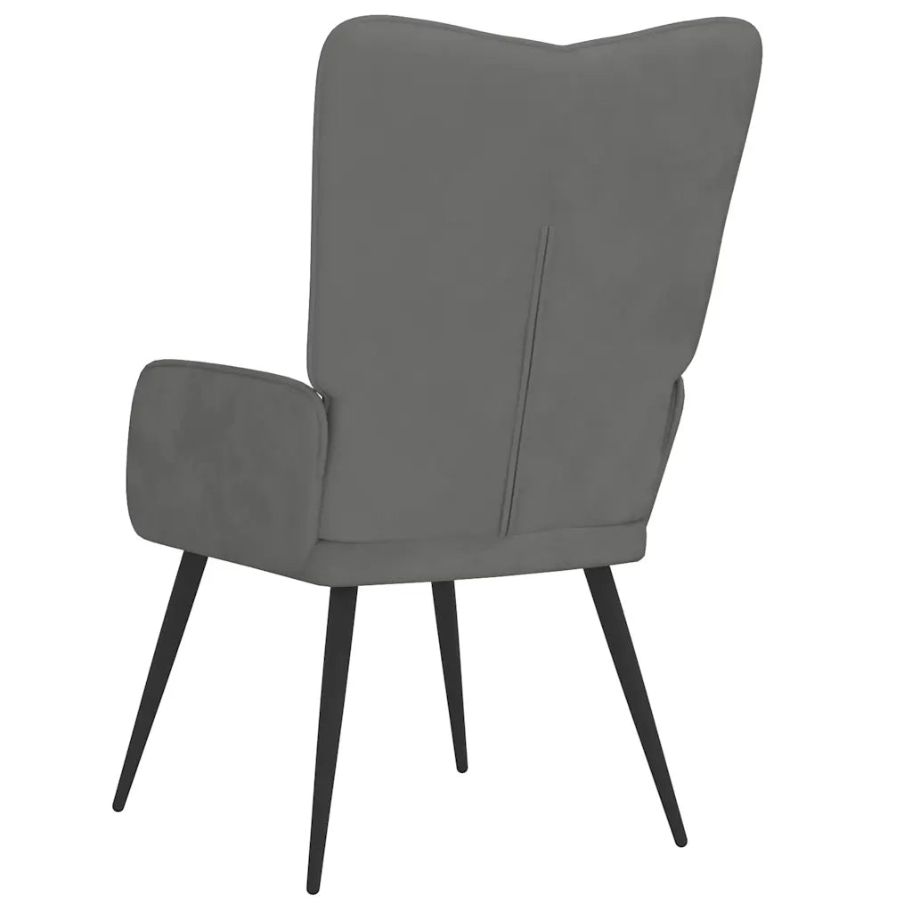 Poltrona | Sedia Relax Grigio Scuro in Velluto