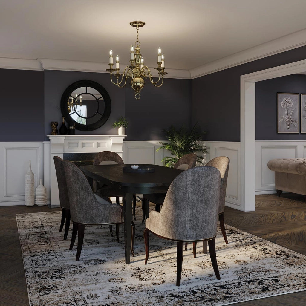 Lampadario Cambridge ottone ossidato 6xE14 Hinkley