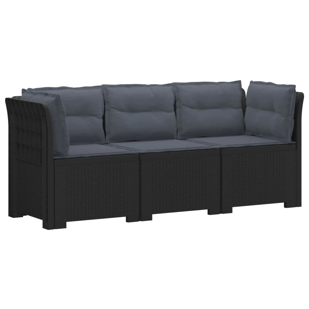 Divano da esterno-Divano da Giardino 3 posti con cuscini in look rattan PP 663557