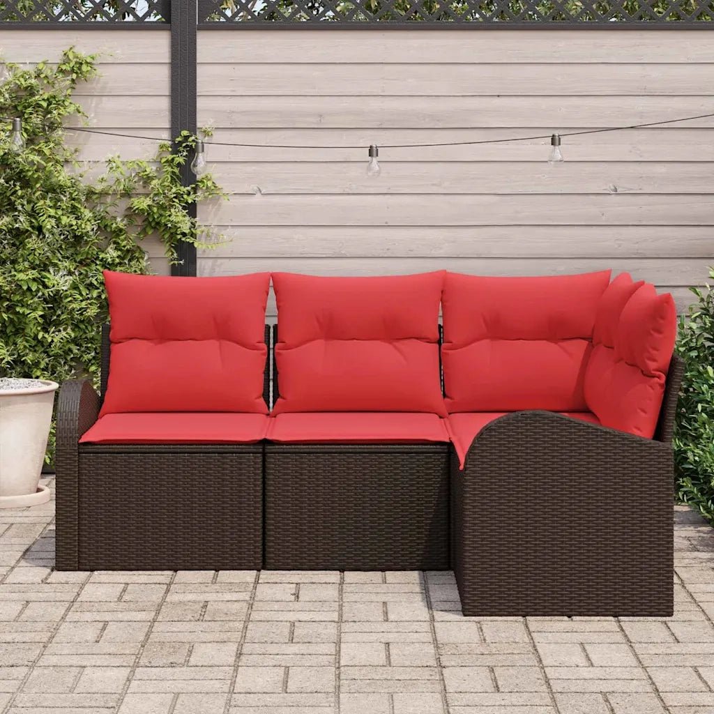 Set Divano da Giardino | Set Salotto da Giardino Marrone polyrattan
