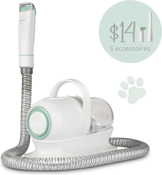 Set di Cura per Animali da Casa – Set Completo in Bianco-Verde per la Cura Professionale di Animali