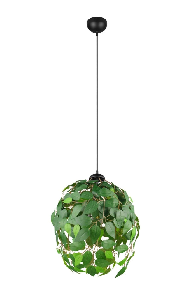 Lampada sospensione LEAVY verde foglie Ø38 E27 catena