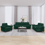 Set di Divani 3 pz con Cuscini Verde scuro in Velluto 3202172