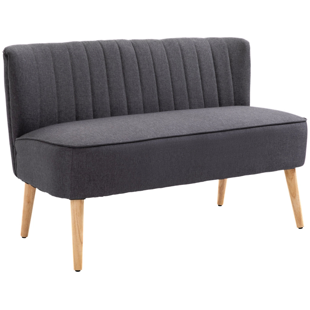 Divano 2 posti imbottito ¨C Xylo ¨C tessuto grigio scuro 117x56,5x77 cm