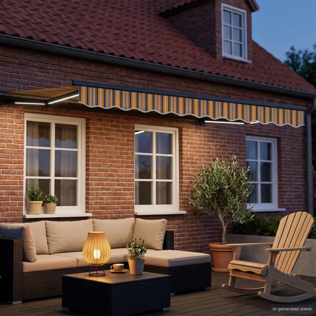 Cornice per Tenda Manuale con LED 3 x 2,5 m 3420811