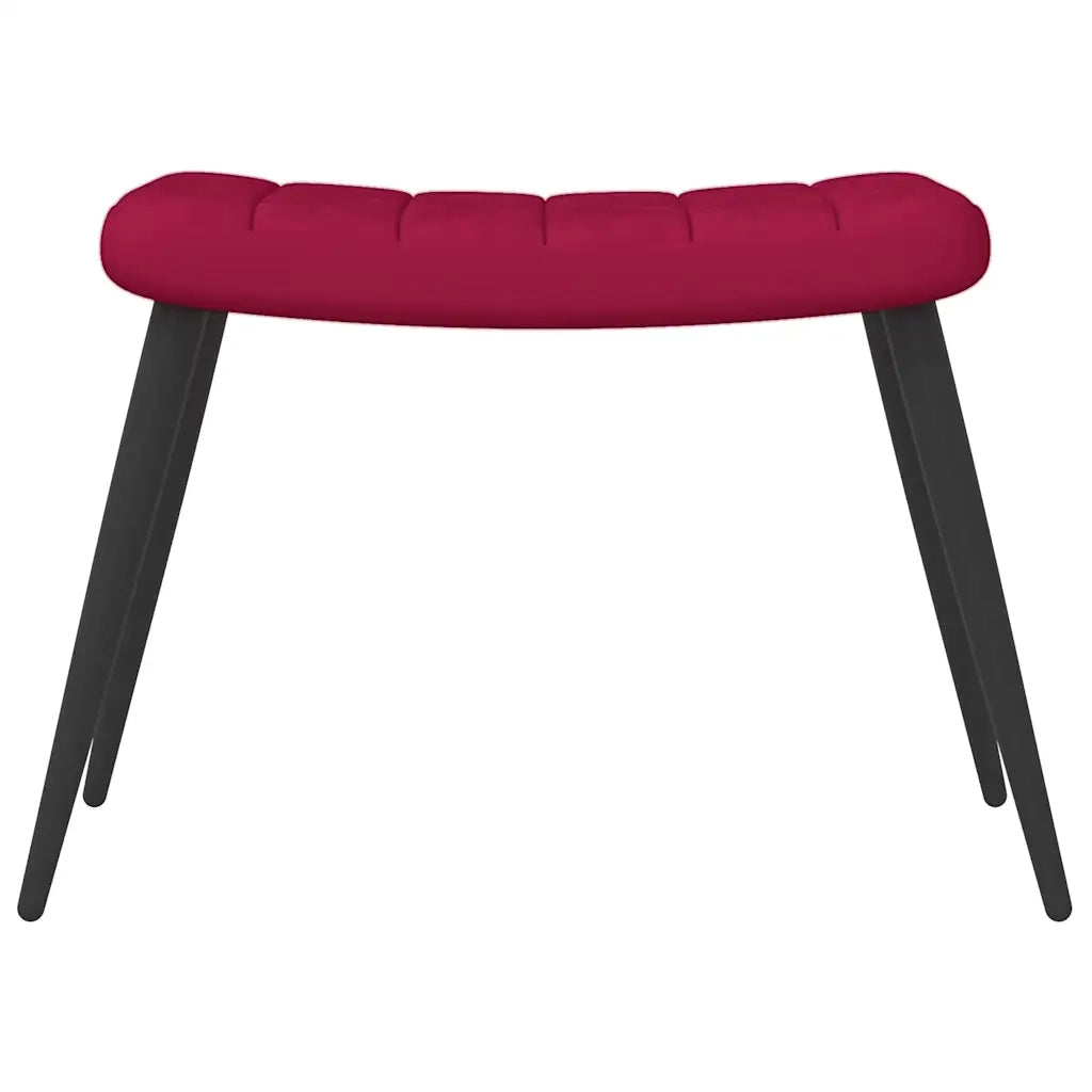 Poltrona Relax | Sedia Relax con Sgabello Rosso Vino in Velluto