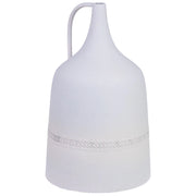 Vaso metallo bianco 1 manico 20x20x33h cm