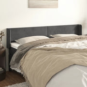 Testiera ad Orecchio Grigio Scuro 163x16x78/88 cm in Velluto 3118543