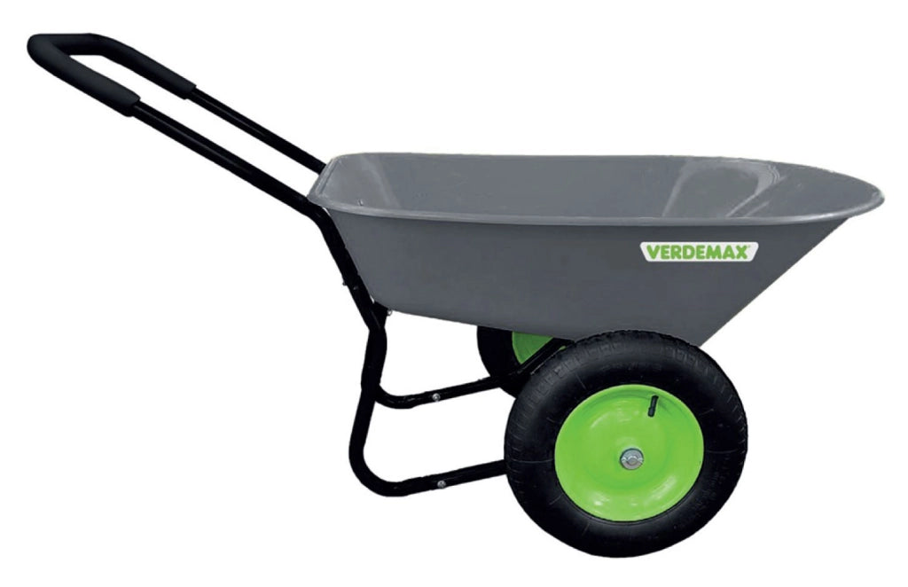 Carriola Multiuso 65 Litri Verdemax in Plastica Resistente Grigio e Verde