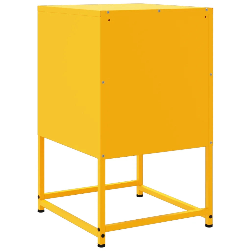 Comodino-Tavolino da notte Giallo Senape 36x39x60,5 cm in Acciaio 846126