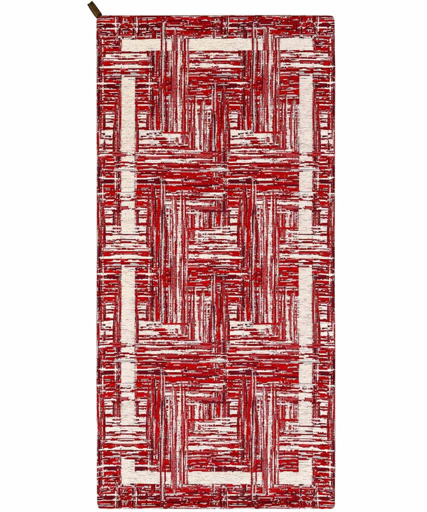Tappeto moderno BANGKOK ROSSO contemporaneo geometrico astratto, passatoia arredo multiuso lavabile antiscivolo cm.55x190