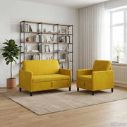 Set di Divani con Storage 2 pz Giallo Poliestere 3429169