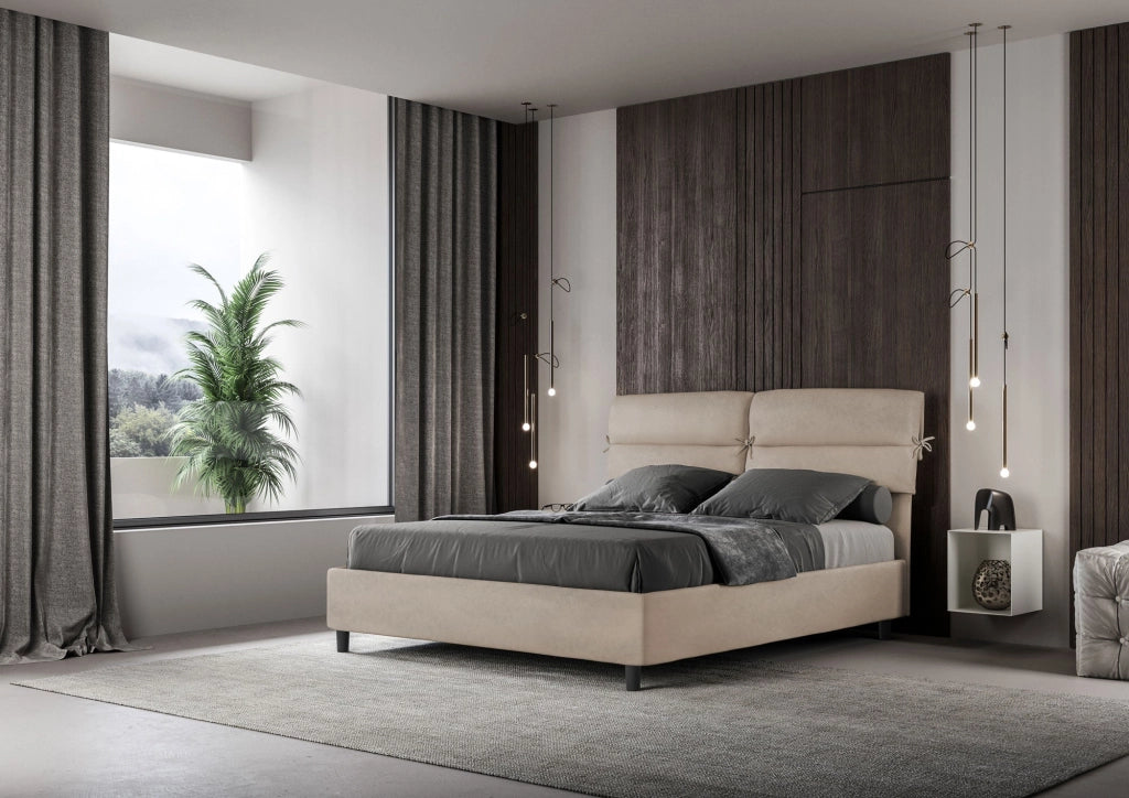 Letto Matrimoniale 160x190 cm con Rete Nandy Sabbia